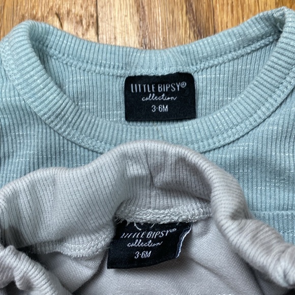 Little Bipsy Set - Blue Tank Top and Gray Shorts Set - Picture 6 of 6